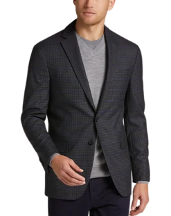 Awearness Kenneth Cole Modern Fit Sport Coat, Gray & Blue Windowpane