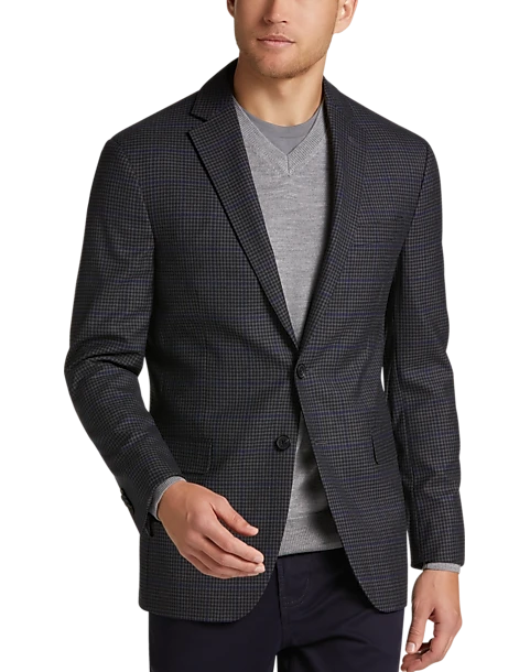 Awearness Kenneth Cole Modern Fit Sport Coat, Gray & Blue Windowpane