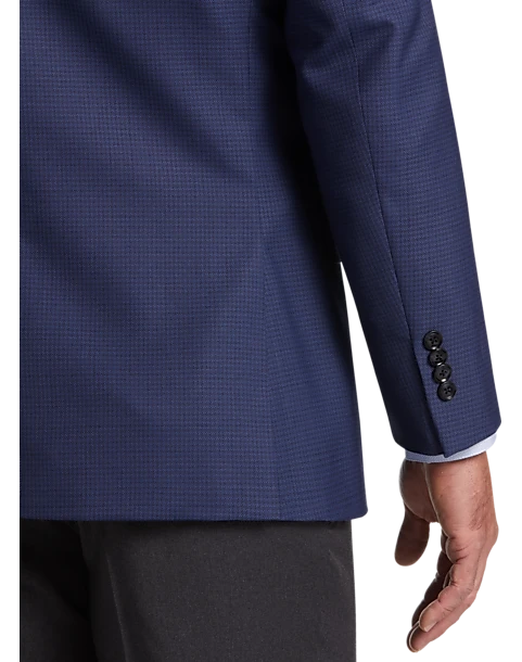 Calvin Klein Slim Fit Wool Sport Coat, Blue Mini Houndstooth - Image 2