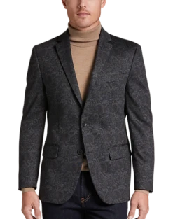 Michael Strahan Classic Fit Scuba Knit Sport Coat, Black