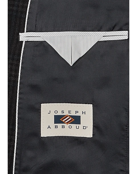 Joseph Abboud Modern Fit Wool Sport Coat, Black Plaid - Image 3