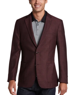Calvin Klein X-Fit Slim Fit Sport Coat, Burgundy Herringbone