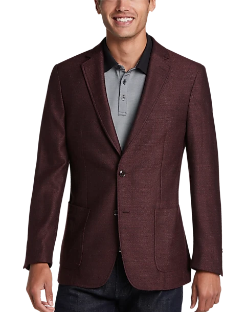 Calvin Klein X-Fit Slim Fit Sport Coat, Burgundy Herringbone