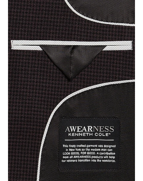 Awearness Kenneth Cole Modern Fit Sport Coat, Black Check - Image 3