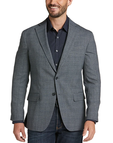 Awearness Kenneth Cole Modern Fit Sport Coat, Gray Plaid