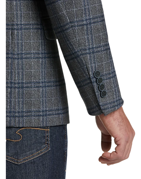 Michael Strahan Modern Fit Sport Coat, Gray Plaid - Image 2