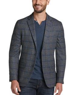 Michael Strahan Modern Fit Sport Coat, Gray Plaid