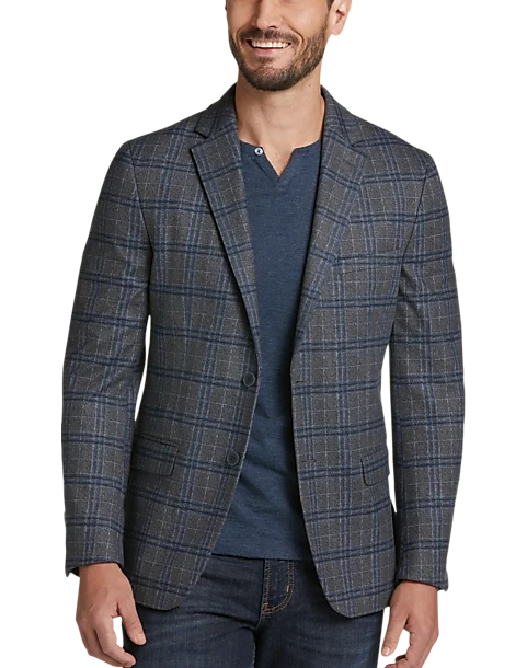 Michael Strahan Modern Fit Sport Coat, Gray Plaid