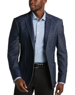 Michael Strahan Modern Fit Knit Sport Coat, Navy