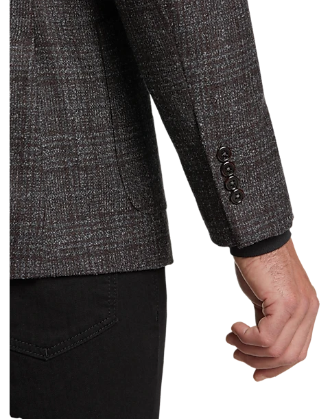 Joseph Abboud Slim Fit Sport Coat, Brown Boucle Plaid - Image 2
