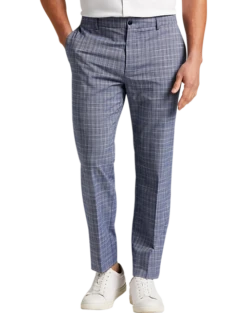 Michael Strahan Modern Fit Pants, Navy Plaid