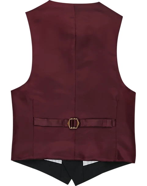 Joseph Abboud Boys Suit Separates Vest, Black & Burgundy - Image 2