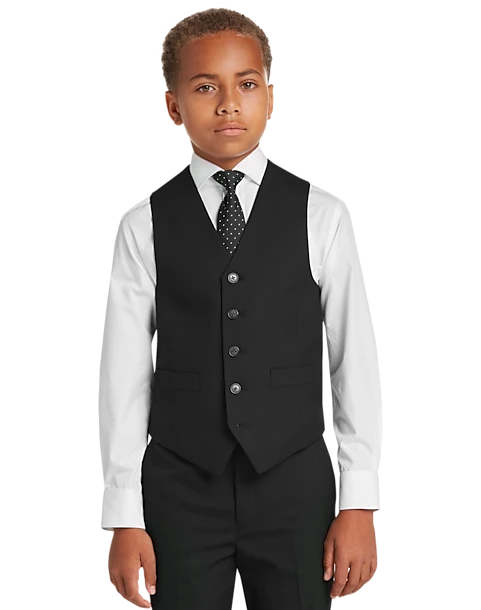 Joseph Abboud Boys Suit Separates Vest, Black & Burgundy