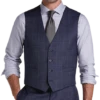 Calvin Klein X-Fit Slim Fit Suit Separates Vest, Blue Windowpane