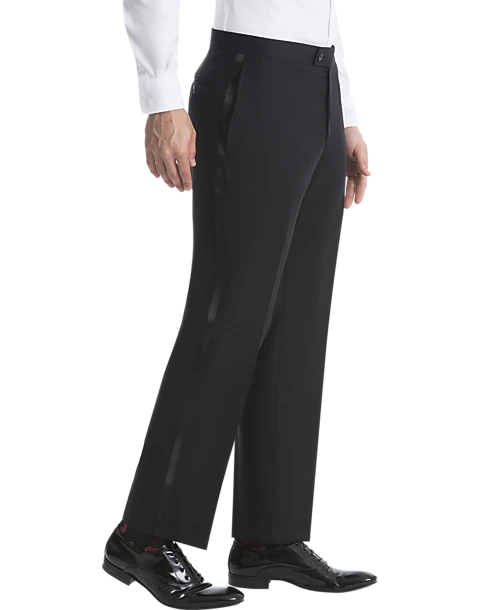Lauren By Ralph Lauren Classic Fit Suit Separates Tuxedo Pants, Black - Image 3
