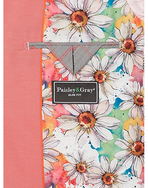 Paisley & Gray Slim Fit Suit Separates Jacket, Peach - Image 4