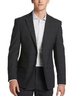 Calvin Klein X-Fit Slim Fit Suit, Charcoal Plaid