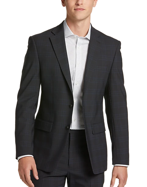 Calvin Klein X-Fit Slim Fit Suit, Charcoal Plaid