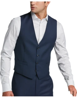 Calvin Klein X-Fit Slim Fit Suit Separates Vest, Blue Tic