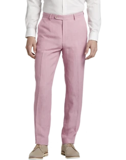 JOE Joseph Abboud Linen Slim Fit Suit Separates Dress Pant, Rose