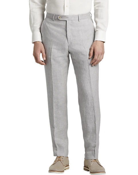 JOE Joseph Abboud Linen Slim Fit Suit Separates Dress Pant, Light Gray