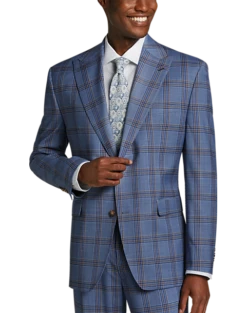 Tayion Classic Fit Suit Separates Coat, Navy & Rust Plaid