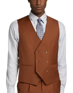 Tayion Classic Fit Suit Separates Double Breasted Vest, Rust
