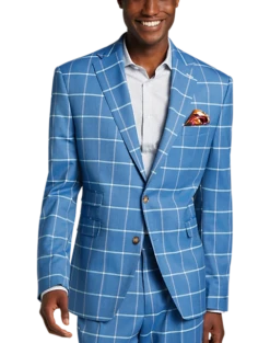 Tayion Classic Fit Suit Separates Coat, Blue & Cream Windowpane