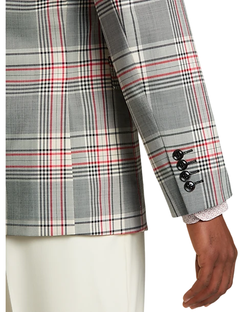 Tayion Classic Fit Suit Separates Coat, White Plaid - Image 2
