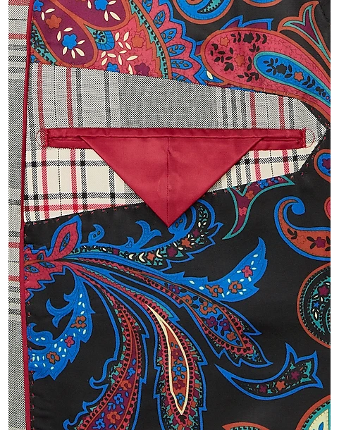 Tayion Classic Fit Suit Separates Coat, White Plaid - Image 3