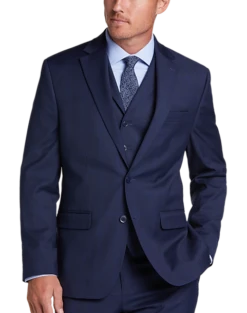 Michael Strahan Classic Fit Vested Suit, Blue Plaid