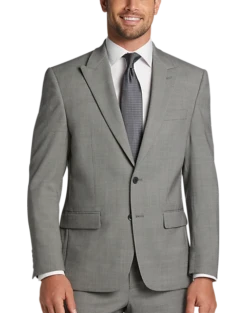 Michael Strahan Classic Fit Suit, Black & White Birdseye