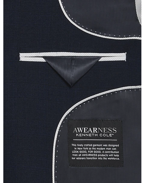 Awearness Kenneth Cole Modern Fit Suit, Blue Plaid - Image 4