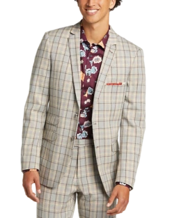 Paisley & Gray Slim Fit Suit Separates Coat, Brown Check
