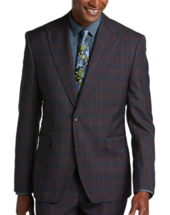 Tayion Classic Fit Suit Separates Coat, Burgundy Plaid