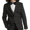Kenneth Cole Reaction Boy's Suit, Black Plaid