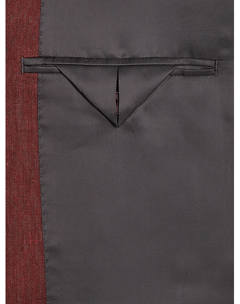 Calvin Klein X-Fit Slim Fit Linen-Blend Suit Separates Coat, Brick - Image 3