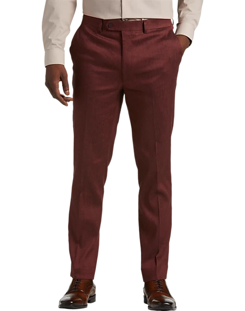 Calvin Klein X-Fit Slim Fit Linen Blend Suit Separates Pants, Brick