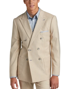 Paisley & Gray Slim Fit Suit Separates Coat, Natural & Blue Stripe