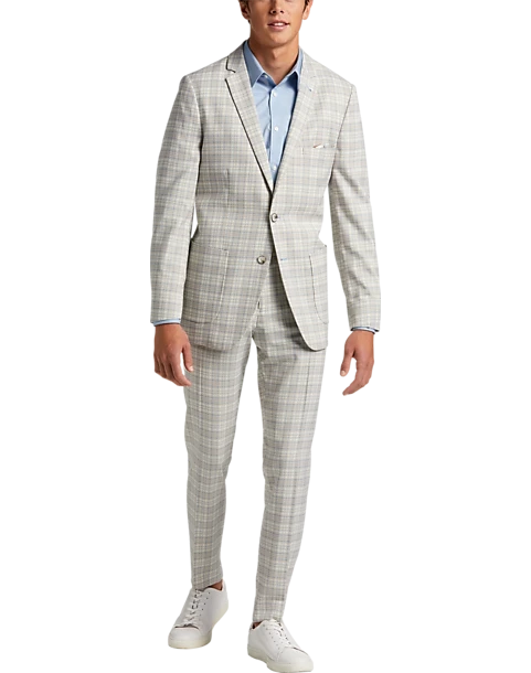 Paisley & Gray Slim Fit Suit Separates Coat, Baby Blue & Tan Plaid - Image 2