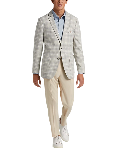 Paisley & Gray Slim Fit Suit Separates Coat, Baby Blue & Tan Plaid - Image 5