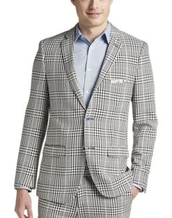 Paisley & Gray Slim Fit Suit Separates Coat, Black And White Houndstooth