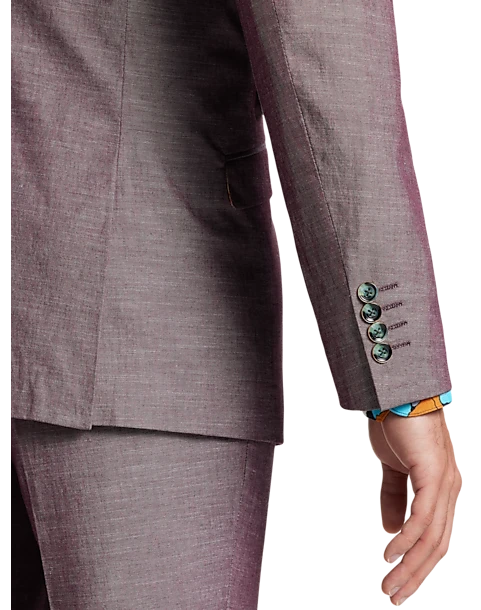 Paisley & Gray Slim Fit Suit Separates Coat, Mulberry - Image 3