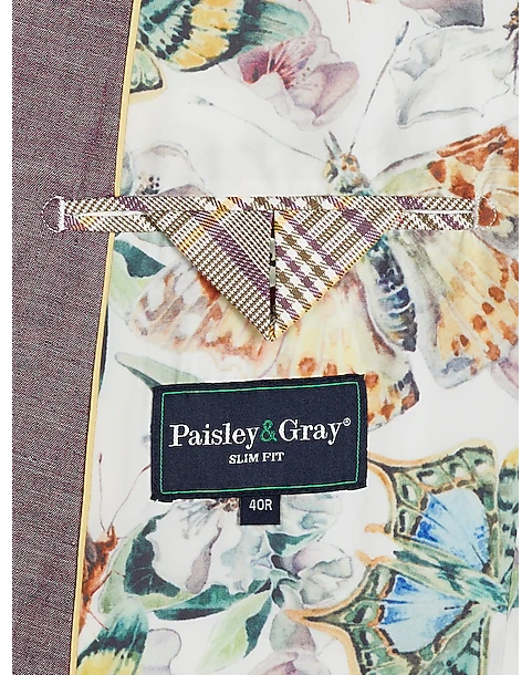 Paisley & Gray Slim Fit Suit Separates Coat, Mulberry - Image 4