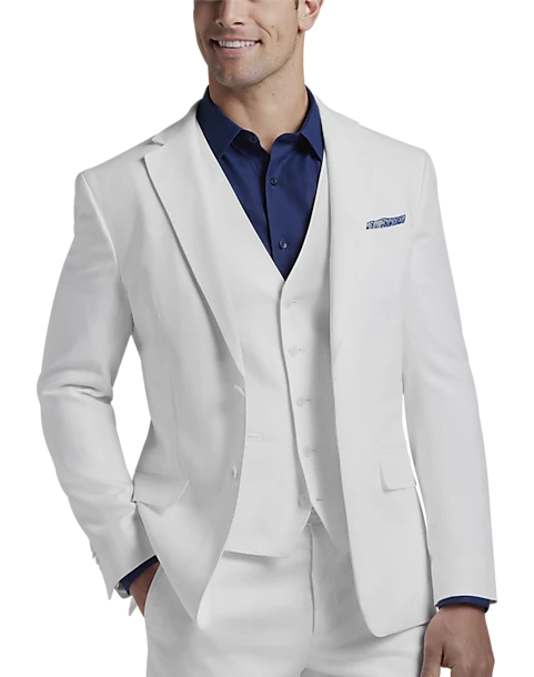 JOE Joseph Abboud Slim Fit Ljinen Blend Suit Separates, White - Image 4