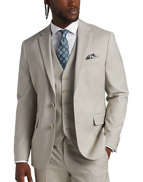 JOE Joseph Abboud Slim Fit Suit Separates Coat, Tan Sharkskin - Image 3