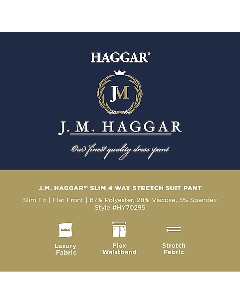 Haggar 4-Way Stretch Slim Fit Suit Separates Pants, Black - Image 3