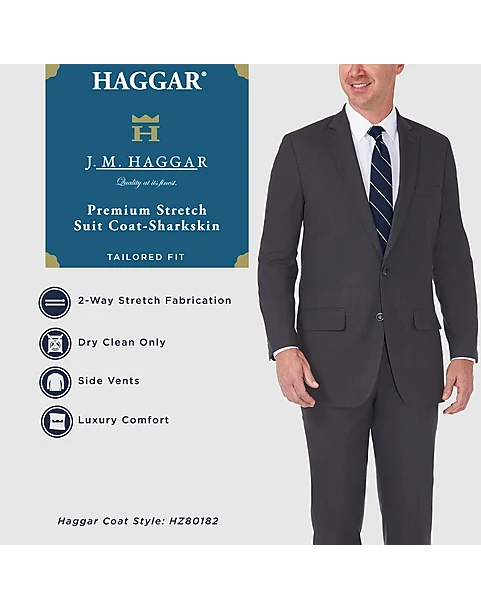 Haggar Premium Comfort 4-Way Stretch Slim Fit Suit Separates, Black - Image 3