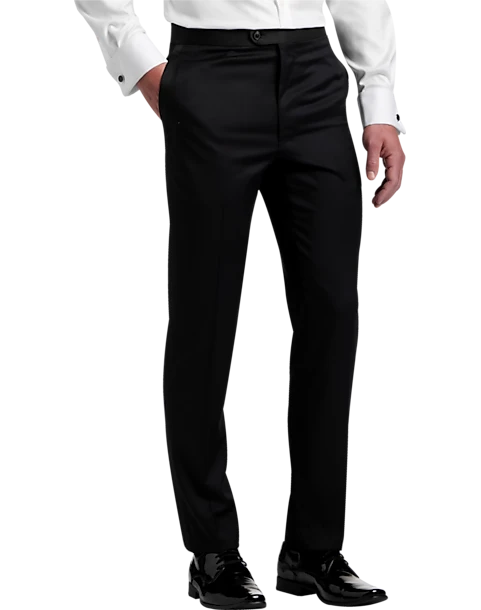 Joseph Abboud Black Label Modern Fit Suit Separates Tuxedo Pants, Black