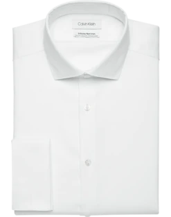 Calvin Klein Infinite Non-Iron Slim Fit Stretch Collar French Cuff Dress Shirt, White